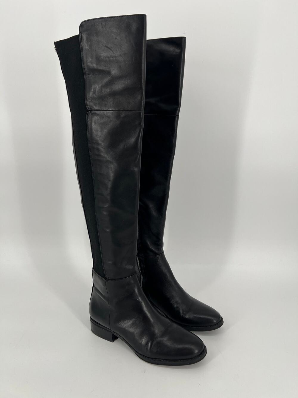 Sam Edelman Pam Over the Knee Boot Womens 6 Black Smooth Leather Stretch Tall